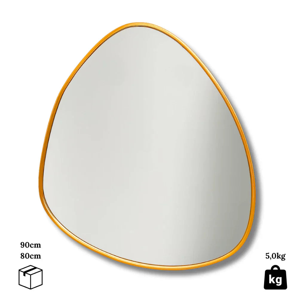 Clearance Sale: Organic Mirror with Sleek Aluminum Frame – 90 x 80 cm