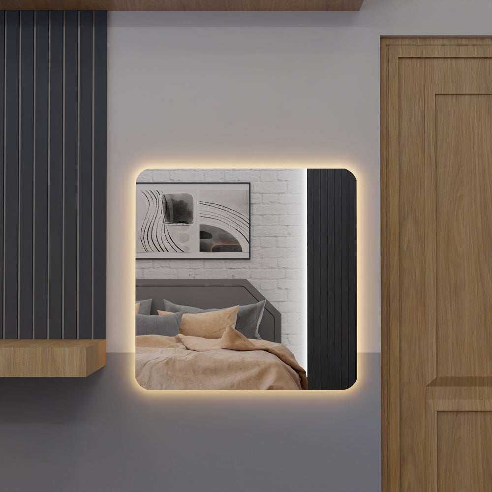 80x80 cm Square LED Mirror – Limited Time Offer!