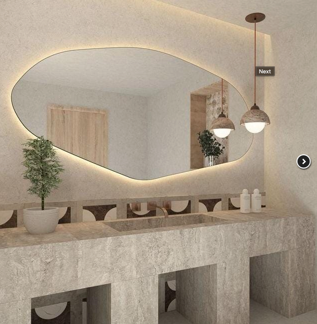 PRIME Line Irregular Organic LED Mirror – 2.10 m x 0.80 m | Premium Quality Design