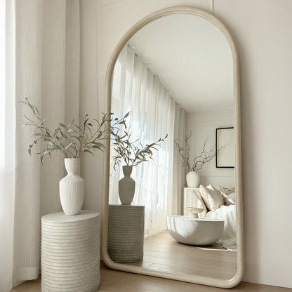 Elis – Oversized Full-Height Curved Concrete Mirror, 190 cm x 100 cm