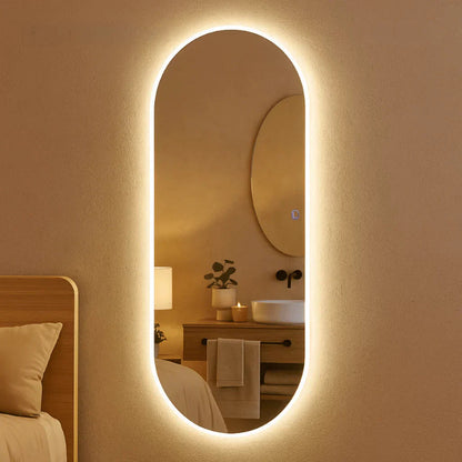 Elegant Full-Length Mirror with LED Touch Lighting – Available in Two Sizes: 150 x 40 cm & 110 x 50 cm – Polished Finish – Special Sale!