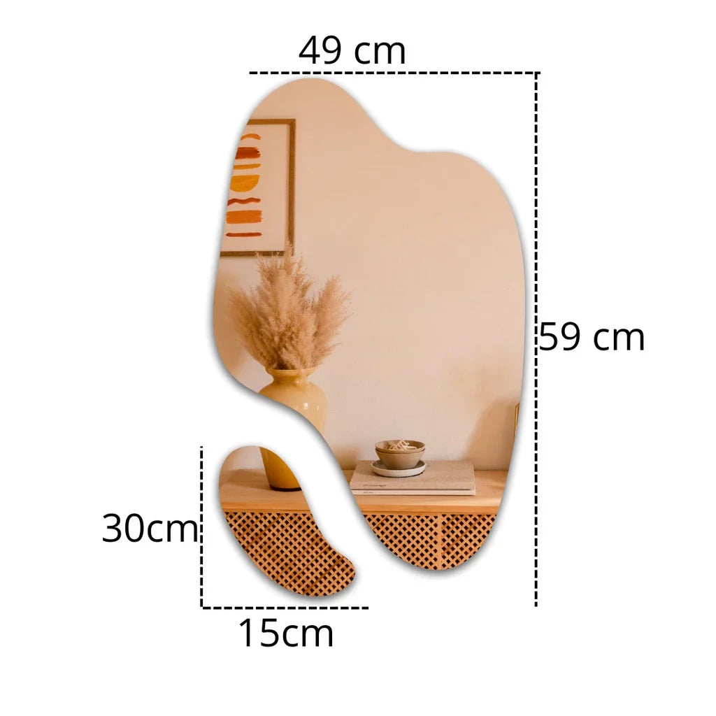 Stunning Futuristic Abstract Organic Mirrors – Elegant 2-Piece Set on Sale!