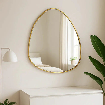 Clearance Sale: Organic Mirror with Sleek Aluminum Frame – 90 x 80 cm