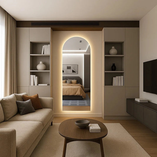 Elegant Oval LED Mirror with Straight Base – Available in 150 cm & 170 cm – Limited Time Sale!