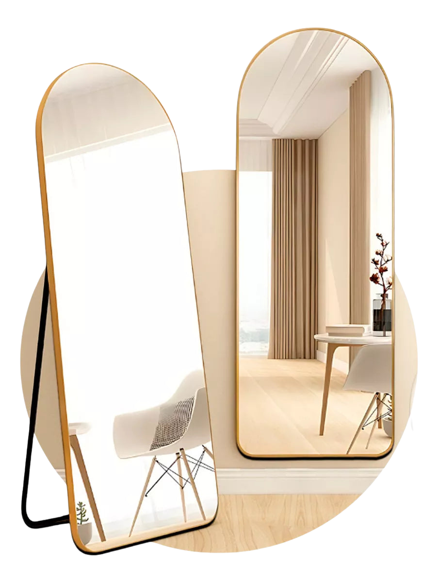 Elegant Gold-Framed Pinterest Mirror with Stand – Now on Sale!