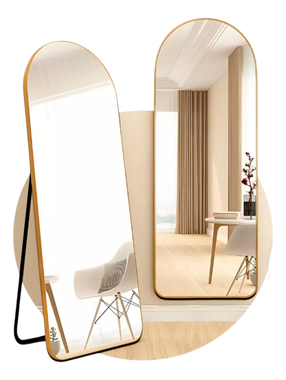 Elegant Gold-Framed Pinterest Mirror with Stand – Now on Sale!