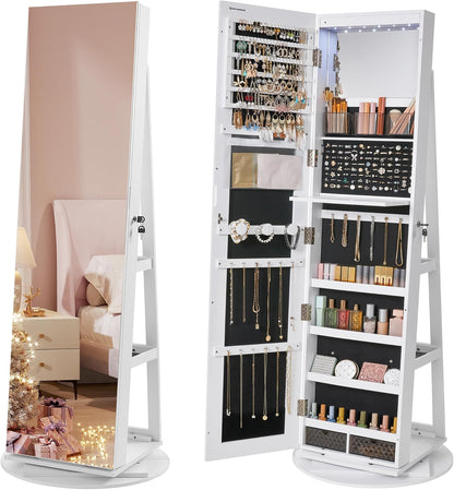 Stylish Mirror with Shelf & Jewelry Box - Limited Time Offer!