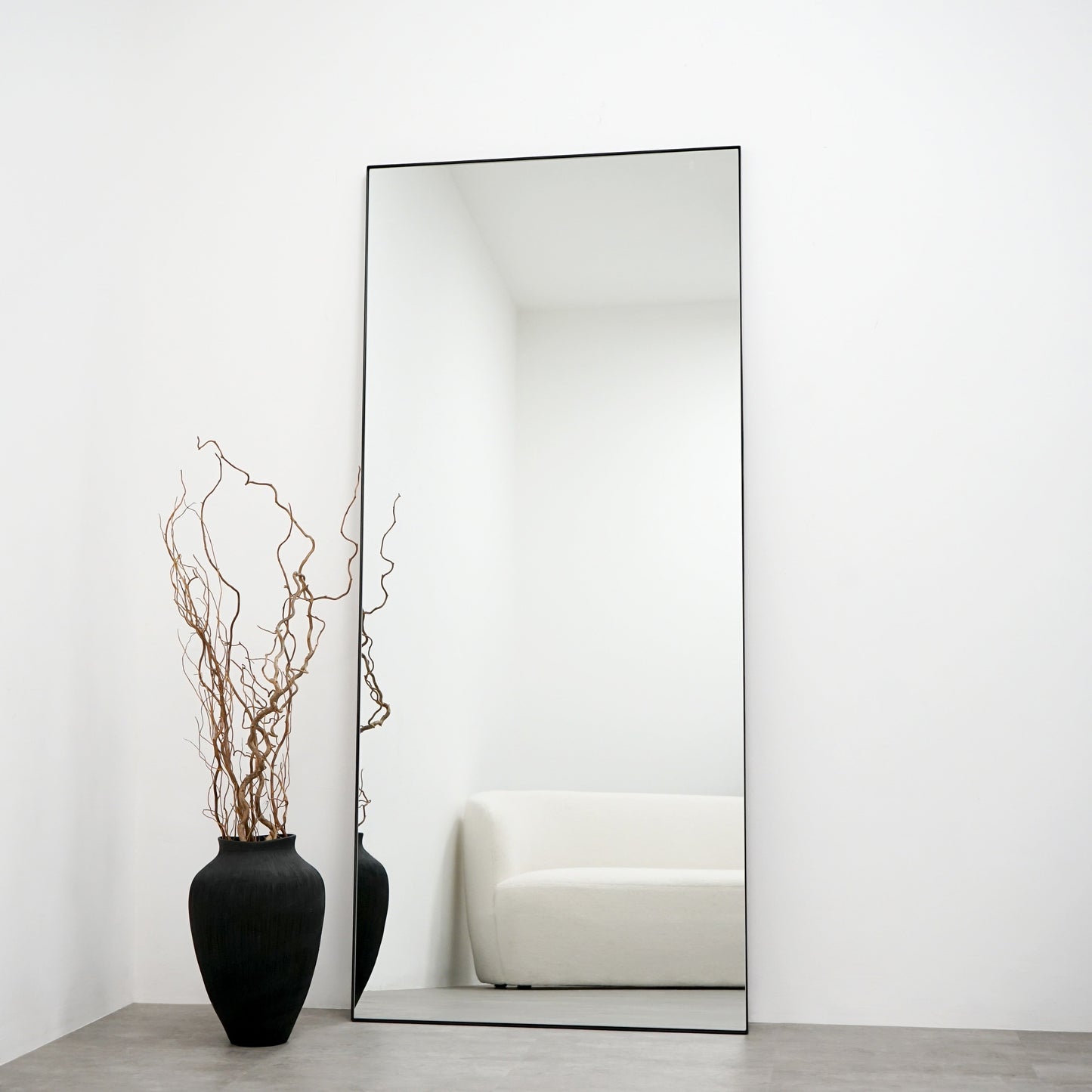 Xavril – Oversized Black Metal Full-Length Mirror, 179 cm x 80 cm