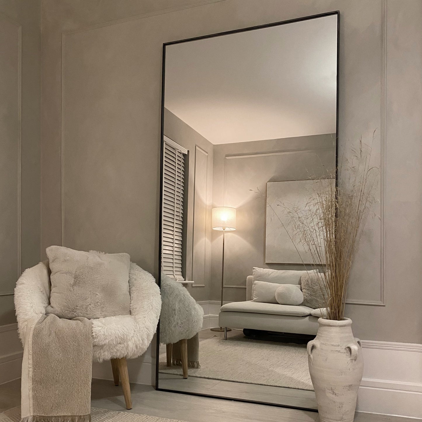 Xavril Extra Large Metal Full-Length Mirror – Sleek Black Design, 200 cm x 100 cm