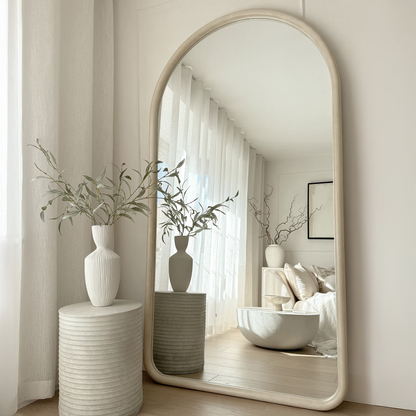 Stunning Oversized Full-Length Mirror with Elegant Curved Concrete Frame – 190 x 100 cm (Limited Time Clearance Sale!)
